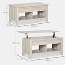 HOMCOM Lift Top Coffee Table Oak Effect with Storage - Photo 3