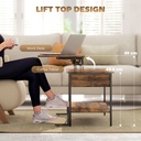 HOMCOM Lift-Top Coffee Table with Storage Rustic Brown - Photo 4