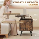 HOMCOM Lift Top Coffee Table Hidden Storage 75cm Rustic Brown - Photo 4