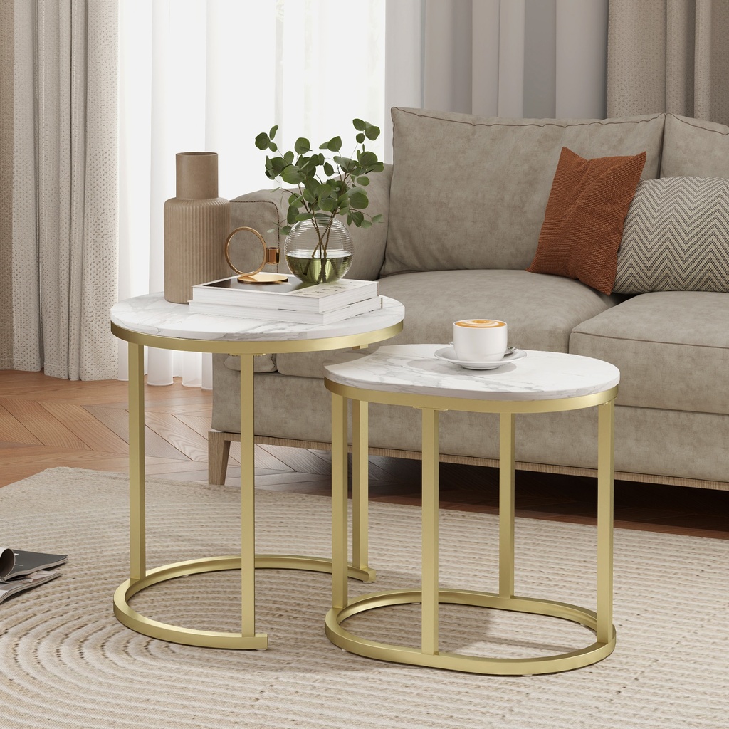 Coffee Table Set 50L x 50W x 50.5H cm White - Photo 2