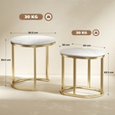 Coffee Table Set 50L x 50W x 50.5H cm White - Photo 3