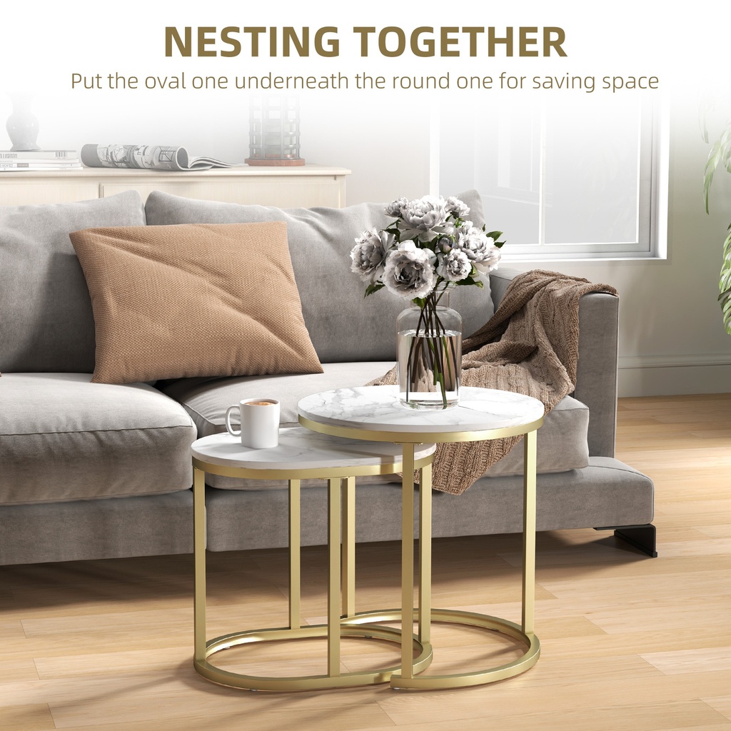 Coffee Table Set 50L x 50W x 50.5H cm White - Photo 4