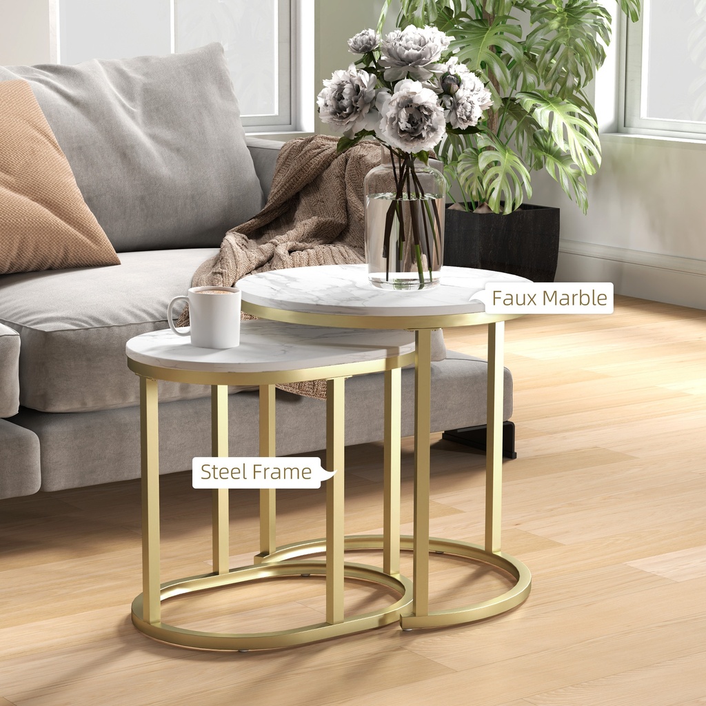 Coffee Table Set 50L x 50W x 50.5H cm White - Photo 5