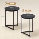 HOMCOM Marble-Effect Nesting Tables Set of 2 Black - Photo 3