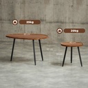 HOMCOM Nesting Coffee Table Set Metal Legs Chestnut Wood - Photo 3