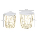 HOMCOM Set of 2 Round Nesting Tables Steel Frame White - Photo 3