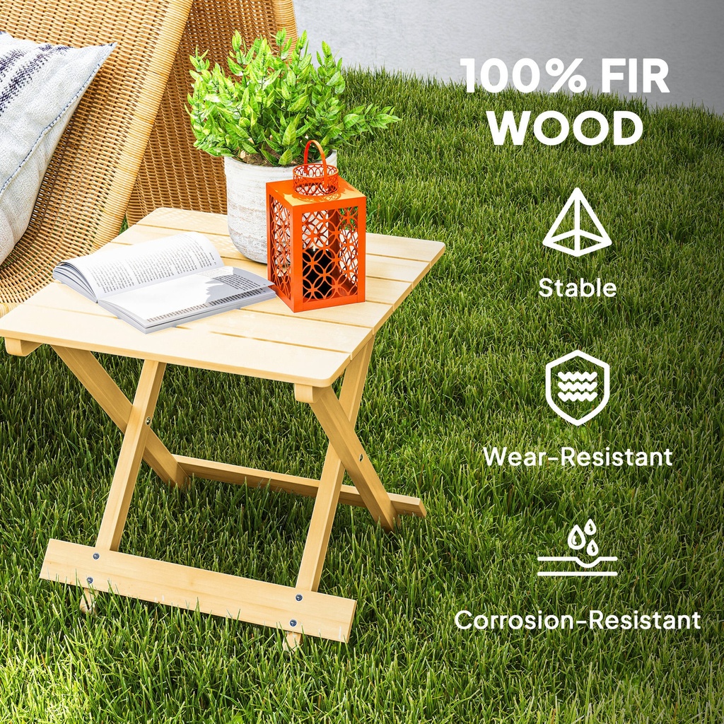 Folding Coffee Table 40W x 43D x 40H cm Natural wood finish - Photo 6