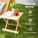Folding Coffee Table 40W x 43D x 40H cm Natural wood finish - Photo 6