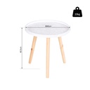 HOMCOM Floral Round Coffee Table Wood Legs Modern White - Photo 3