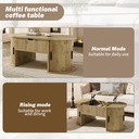Modern Height-Adjustable Coffee Table with Storage and Sliding Doors, 100L x 50W x 40.5H cm, Wood - Photo 5