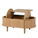 Oval Height-Adjustable Coffee Table with Flip-Top Storage, 100L x 48W x 53.5H cm, Walnut - Photo 6