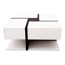 Square Coffee Table with 4 Drawers, White - Photo 2