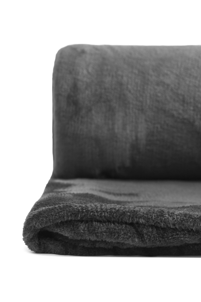 Plush Flannel Fleece Blanket - Super Soft Throw in Charcoal - Image 4