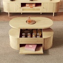 Lift-Top Coffee Table with Height-Adjustable Lift-Up Tabletop, 110L x 55.5W x 40H cm, Wood - Photo 4