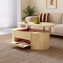 Lift-Top Coffee Table with Height-Adjustable Lift-Up Tabletop, 110L x 55.5W x 40H cm, Wood - Photo 5