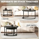 HOMCOM Stacking Tables Set Wood-Effect Black - Photo 5