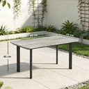 Outsunny Garden Coffee Table Metal Frame Grey - Photo 3
