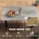 Outsunny Garden Coffee Table Metal Frame Grey - Photo 4