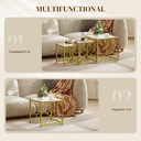 HOMCOM Nesting Coffee Tables Set, Metal Frame, White - Photo 6