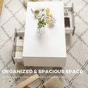 HOMCOM Coffee Table Modern with Storage Shelves & Drawers White - Photo 5
