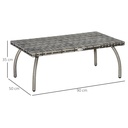 Outsunny PE Wicker Rattan Coffee Table - Mixed Grey - Photo 3
