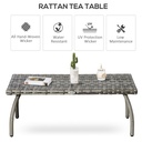 Outsunny PE Wicker Rattan Coffee Table - Mixed Grey - Photo 4