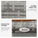 Outsunny PE Wicker Rattan Coffee Table - Mixed Grey - Photo 5