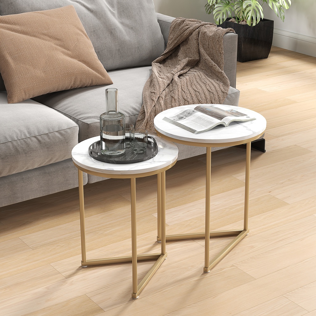 Coffee Table Set 45W x 45D x 55Hcm Gold Tone - Photo 2