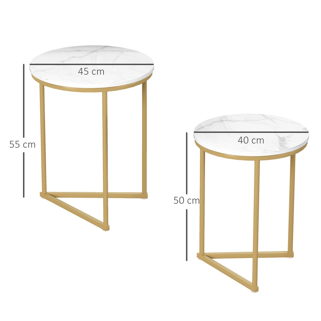 Coffee Table Set 45W x 45D x 55Hcm Gold Tone - Photo 3