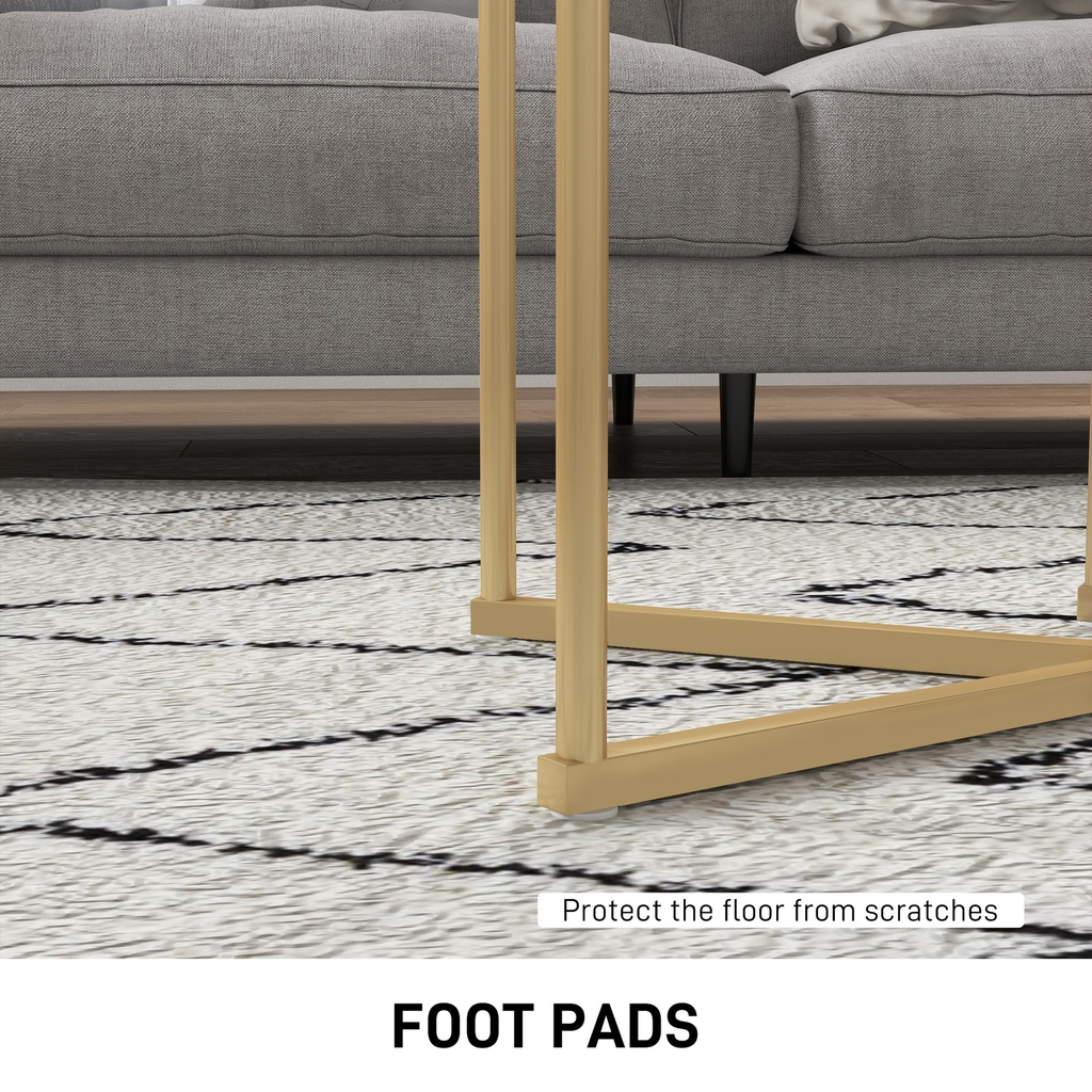 Coffee Table Set 45W x 45D x 55Hcm Gold Tone - Photo 6