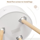HOMCOM Round Side Table with Drawer Wood Legs White - Photo 6