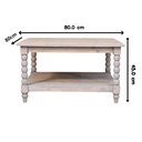 Solid Mango Wood Coffee Table with Open Storage Slot, Beige - Photo 3