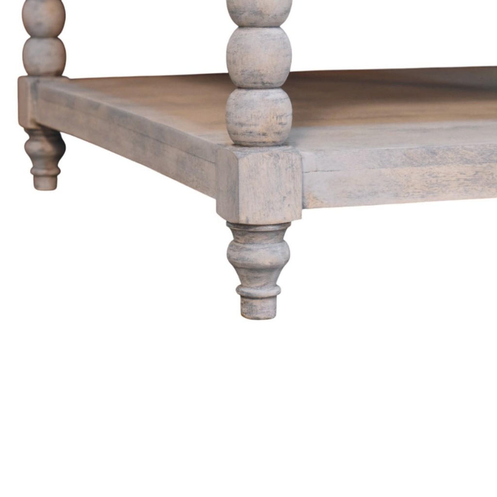 Solid Mango Wood Coffee Table with Open Storage Slot, Beige - Photo 5