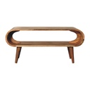Solid Mango Wood Amaya Nordic Coffee Table with Open Slot, Brown - Photo 2