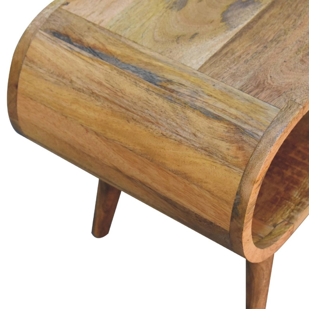 Solid Mango Wood Amaya Nordic Coffee Table with Open Slot, Brown - Photo 5
