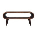 Amaya Nordic Solid Mango Wood Coffee Table with Open Slot Storage, Brown - Photo 2