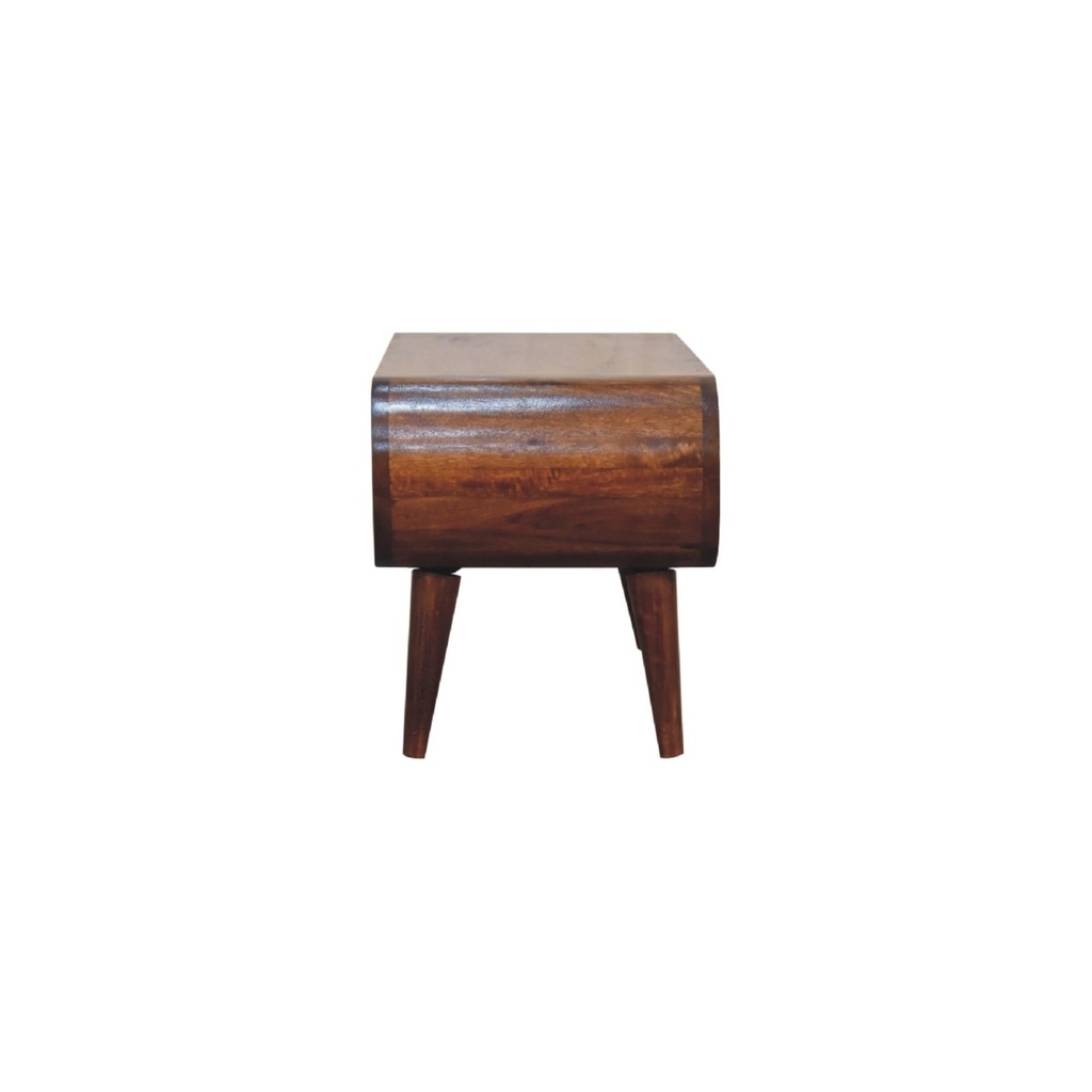 Amaya Nordic Solid Mango Wood Coffee Table with Open Slot Storage, Brown - Photo 6