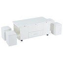 Modern Lift-Top Coffee Table with Hydraulic Lift and Hidden Storage, 100L x 50W x 45H cm, White - Photo 2