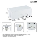 Modern Lift-Top Coffee Table with Hydraulic Lift and Hidden Storage, 100L x 50W x 45H cm, White - Photo 3
