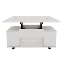 Lift-Up Coffee Table with Hydraulic Mechanism, White - Photo 2