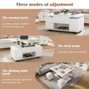 Lift-Up Coffee Table with Hydraulic Mechanism, White - Photo 5