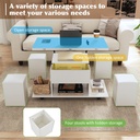 Lift-Up Coffee Table with Hydraulic Mechanism, White - Photo 6