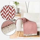 Chevron - Recycled Cotton Throw in Burnt Orange - Image 5