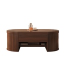 Lift-Top Coffee Table with Wooden Sides and Extendable Lower Shelf, 110L x 55.5W x 40H cm, Wood - Photo 2