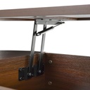 Lift-Top Coffee Table with Wooden Sides and Extendable Lower Shelf, 110L x 55.5W x 40H cm, Wood - Photo 6