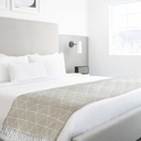 Geo Diamond - Recycled Cotton Throw in Natural - Image 2
