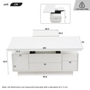 Lift-Up Coffee Table With 2 Doors, White - Photo 3