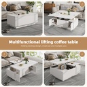 Lift-Up Coffee Table With 2 Doors, White - Photo 4