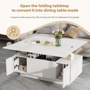 Lift-Up Coffee Table With 2 Doors, White - Photo 5