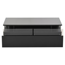 High-Gloss 3-Tier Coffee Table with Removable Tray, 90L x 45W x 35.5H cm, Black - Photo 2
